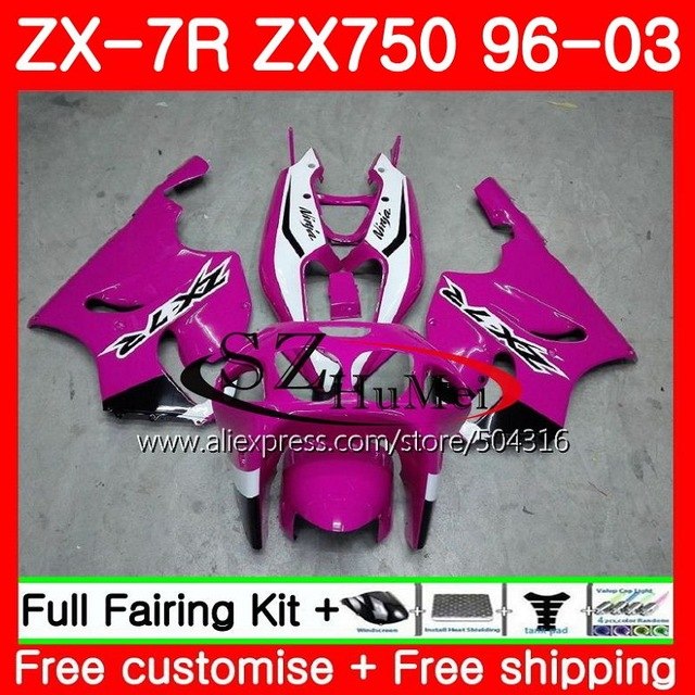 Body For KAWASAKI NINJA ZX-7R ZX750 ZX 7R Glossy Rose 96 97 98 99 00 01 02 03 3SH6 ZX7R 1996 1997 1998 1999 2000 2003 Fairings