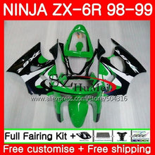 Load image into Gallery viewer, Body For KAWASAKI NINJA ZX-6R 6 R 98 99 ZX-636 Green black ZX600 78SH21 600CC ZX636 ZX6R 98 99 ZX 636 ZX 6R 1998 1999 Fairings