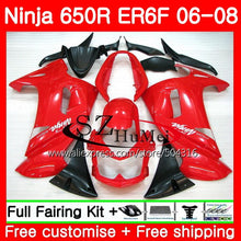 Load image into Gallery viewer, Body For KAWASAKI NINJA 650R New red black ER6 F 650 ER-6F 06-08 4SH21 Ninja650R ER6F 06 07 08 ER 6F 2006 2007 2008 Fairing Kit